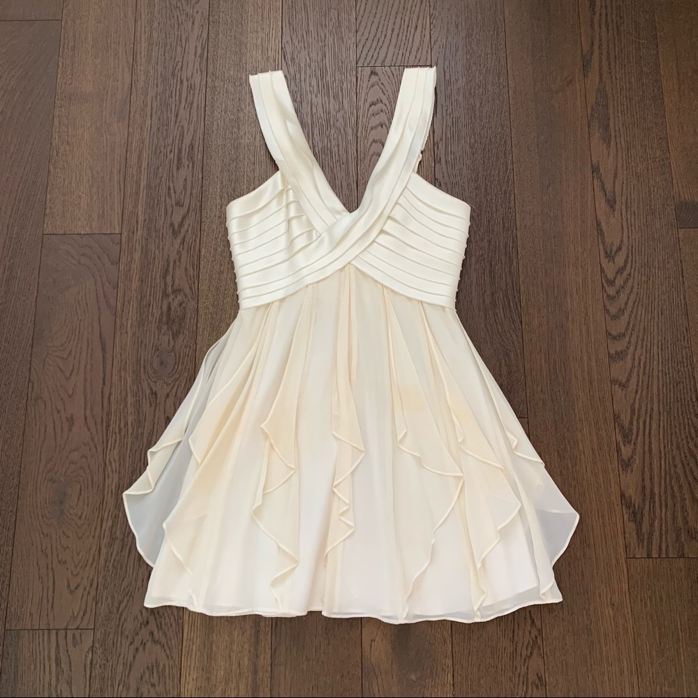BCBG White Whimsical Dress, Sz 8